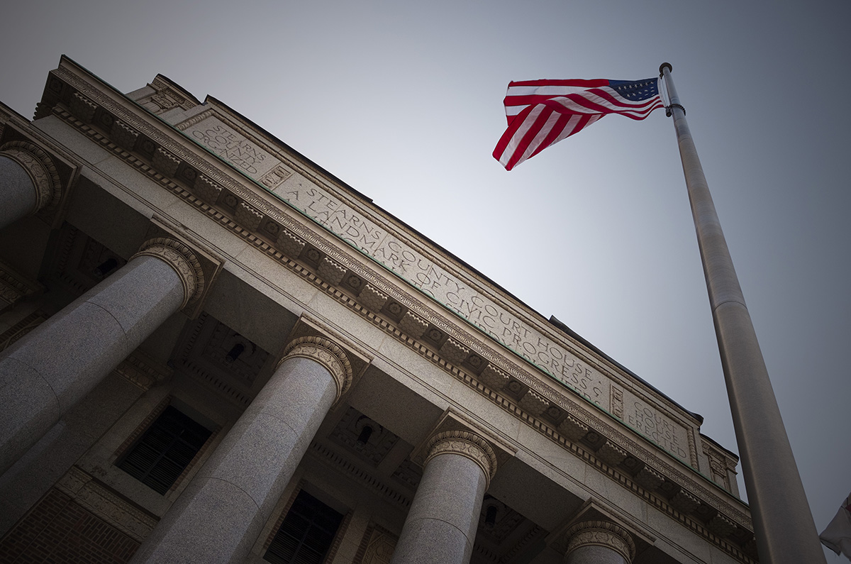 Stearns County Courthouse with Flag